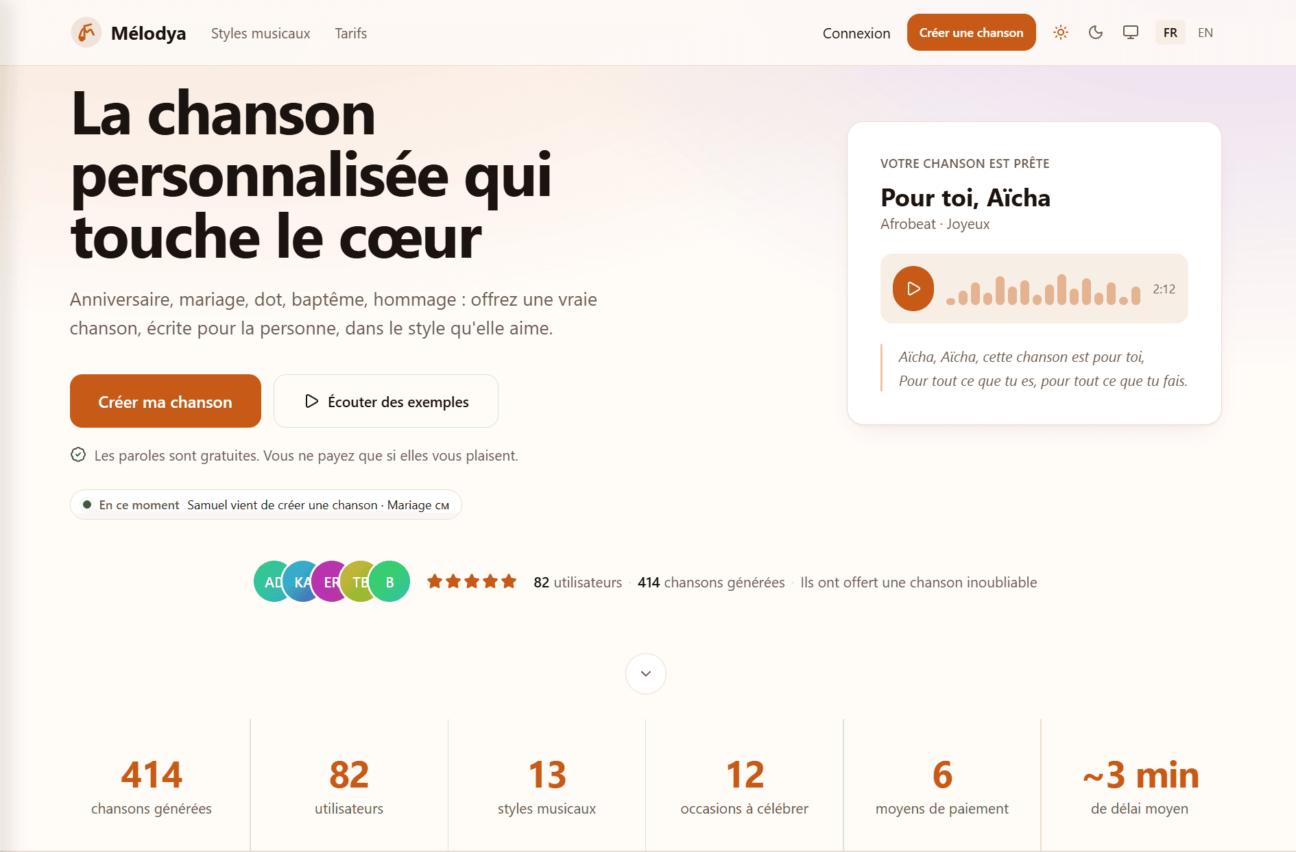 Mélodya : AI-powered custom song generation SaaS